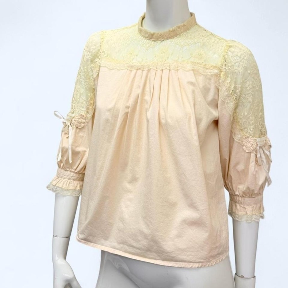 Axes Femme‎ Lace Blouse Buttercream Himekaji Coquette Top Womens M